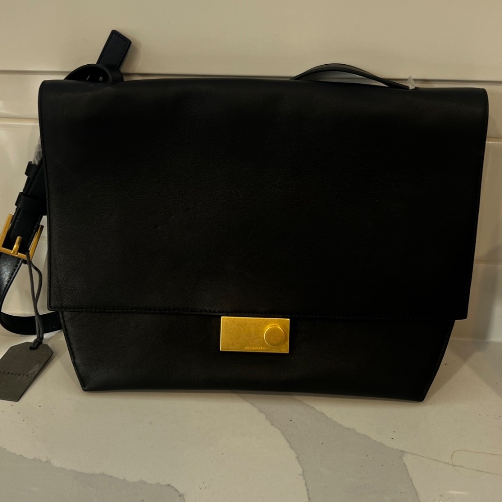 ALLSAINTS Charterhouse Leather Shoulder Bag – Black – NWT - Picture 2 of 6